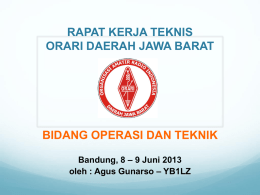 Presentasi RAKERNIS - orari daerah jawa barat