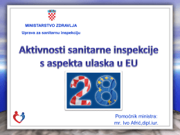 Aktivnosti sanitarne inspekcije s aspekta ulaska u EU, Ivo Afrić