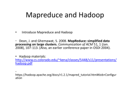 Hadoop Mapreduce - FSU Computer Science