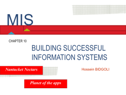 Chapter 10 Building Successful Information Systems
