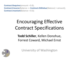 Writing and Enforcing Contract Specifications