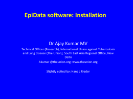 EpiData software: Installation