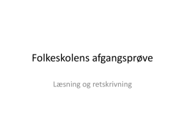 FSA læsning og retskrivning - Website for dansk på Frisholm