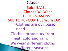 Clothes We Wear Class-1 Sub- E.V.S. - e-CTLT