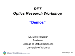 pptx - The University of Arizona College of Optical Sciences