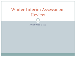 Winter Interim Assessment Review - Aventura Waterways K