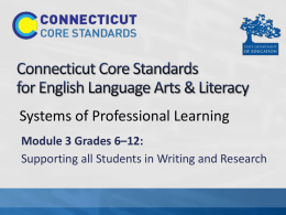 Presentation - Connecticut Core Standards