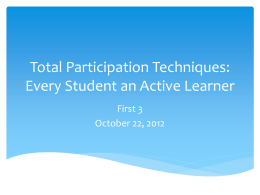 Total Participation Techniques: Every Student an Active Learner