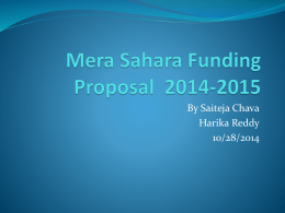 Mera Sahara Funding Proposal 2014-2015