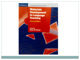 Writing course materials for the world:a great compromise Jan Bell