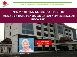 penyiapan calon kepala sekolah indonesia