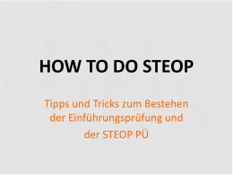 HOW TO DO STEOP