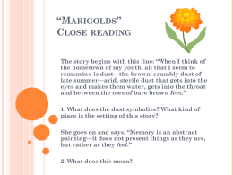 Marigolds Close Reading