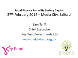 Sam Tarff Presentation - Social Enterprise North West