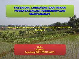 STAIN PWT Mhs 1 Juli 2014 Falsafah dan pembentukan Posdaya