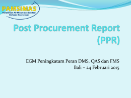 Post Procurement Report (PPR)