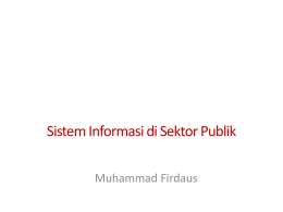 Sistem Informasi di Sektor Publik
