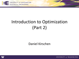 Optimization - University of Washington