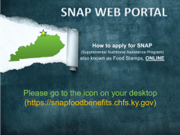 SNAP Web Portal How
