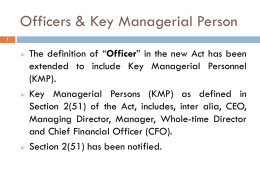 Key Managerial Personnel (KMP) under