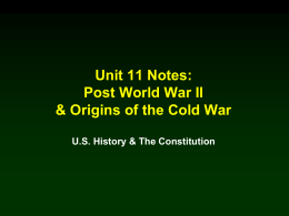 Unit 11 1950s Notes