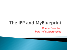 The IPP and MyBlueprint
