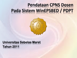 Pendataan CPNS Dosen 2010 pada Sistem WinEPSBED