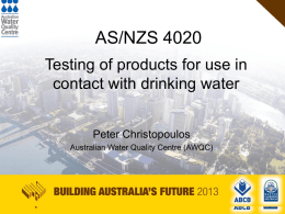 (ABCB) Presentation - Australian Water Quality Centre