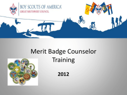 Merit Badge Counselor Training