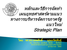 การจัดทำแผนยุทธศาสตร์ (Strategic Plan)