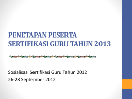 pedoman penetapan peserta sertifikasi guru tahun