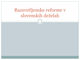 Razsvetljenske reforme v slovenskih de*elah