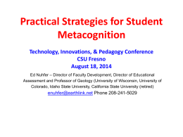 Strategies for Student Metacognition