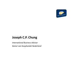 Starters International Business, presentatie Joseph Chung