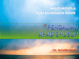 PENGAJIAN AHAD SHUBUH - Musholla Al