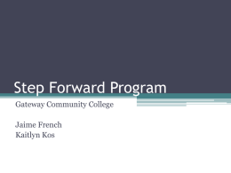 Step Forward Program - CREC-SSP