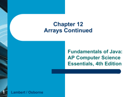 Chapter 12 Arrays Continued