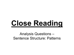 8 Language Skills – Sentence Patterns