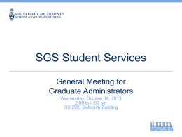 the presentation. - School of Graduate Studies