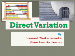 Direct Variation - Samuel Chukwuemeka Tutorials