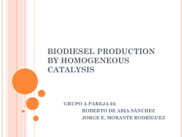 biodiesel production by homogeneous catalysis - IQ