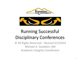 Running Successful Disciplinary Conferences