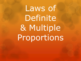 Laws of Definite & Multiple Proportions