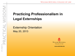 Practicing Professionalism in Legal Externship