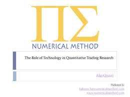 The Role of Technology in Quantitative Trading Research