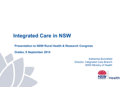 Katherine Burchfield - Integrated Care in NSW