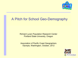 A Pitch for School Geo-Demography