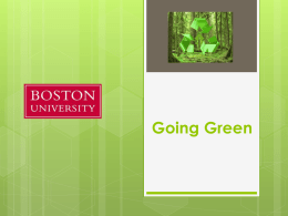 Going Green - Boston University Medical Campus