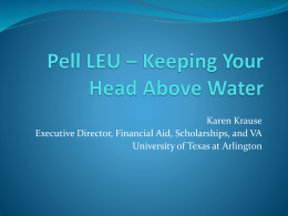 Pell Grant - LEU and Other Issues