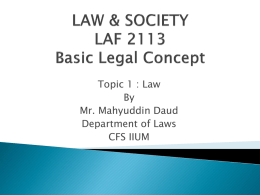 What is law? - LAF 2113 : Law and Society